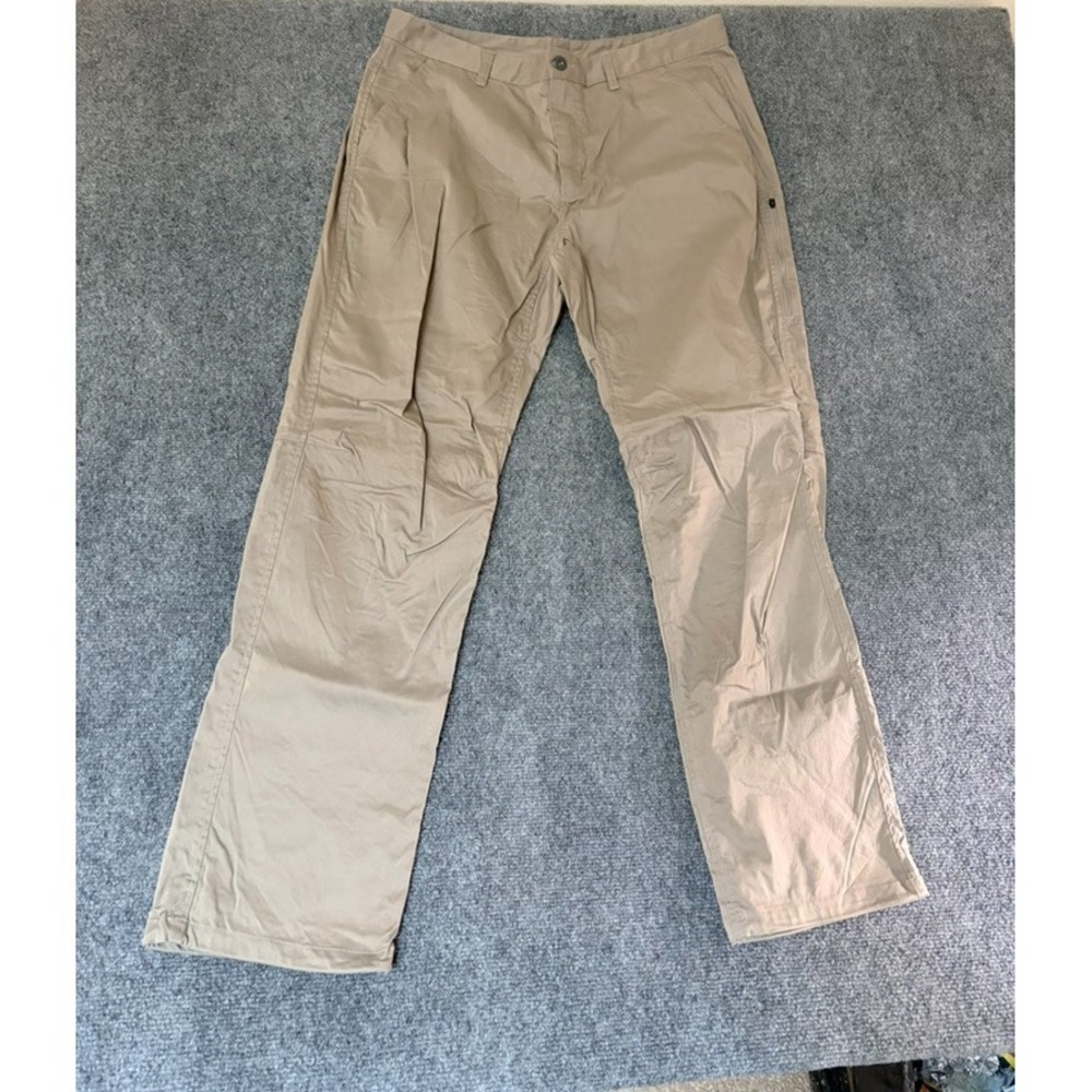 Mountain Hardwear Beige Hiking Pants Zippered Pocket Cotton Blend Size 36X32